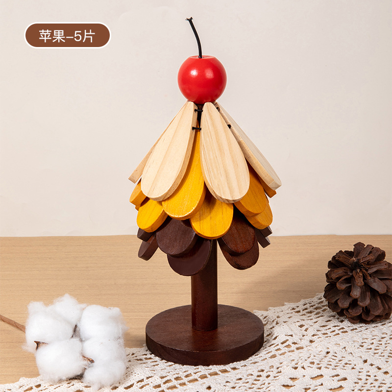 Alta sensación de árbol de Navidad almohadilla de aislamiento térmico decoración de mesa creativa un árbol de madera sólida antifalpa plegable almohadilla de tazas y platos
