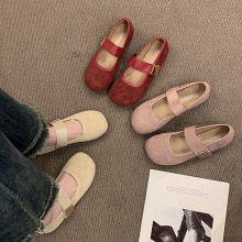 文艺复古森系玛丽珍女鞋2025新款春夏配裙子软平底一字带晚风单鞋