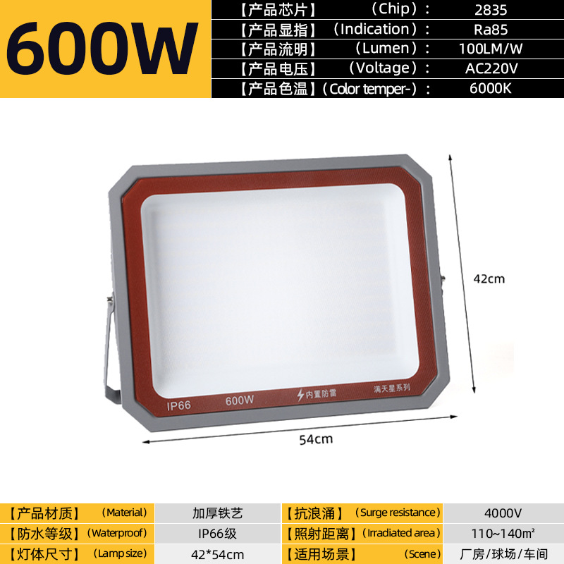 Reflectores LED para exteriores, impermeables, para obras de construcción, luces de búsqueda para grandes áreas, iluminación para fábricas y talleres, venta al por mayor.