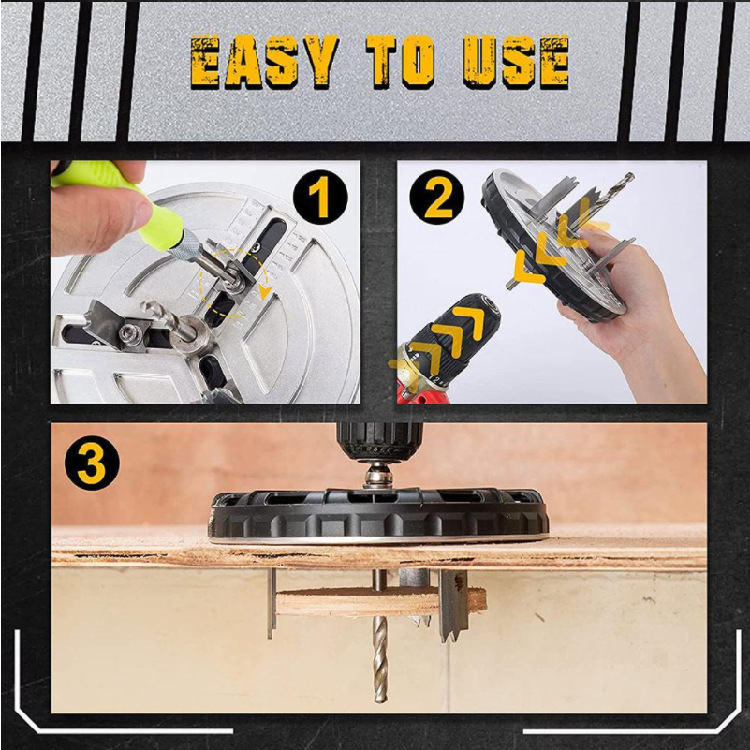 新品Adjustable Punching Saw可调冲孔锯工具钻孔圆形大小工具