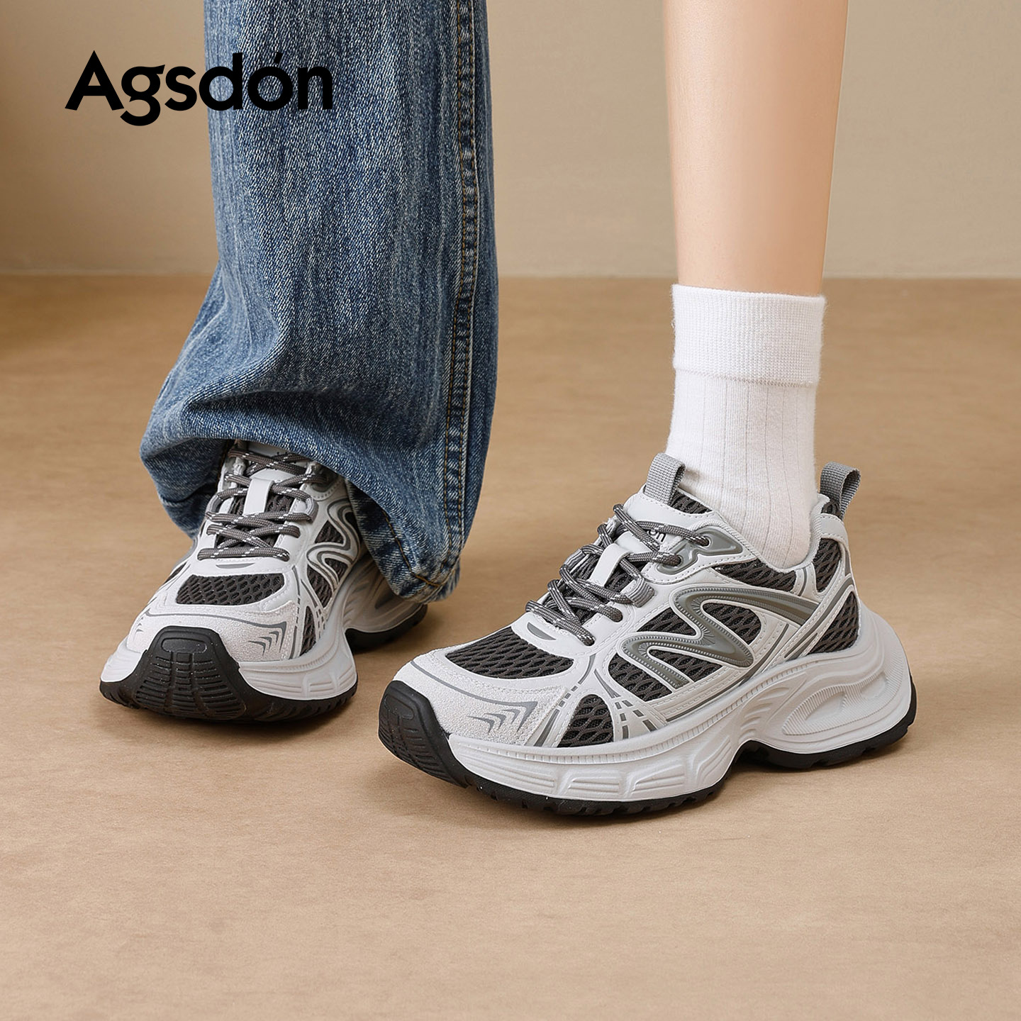 Zapatos de invierno de Augu Shi Deng 2025 nuevos zapatos de invierno de invierno de zapatos deportivos de suela suave casuales