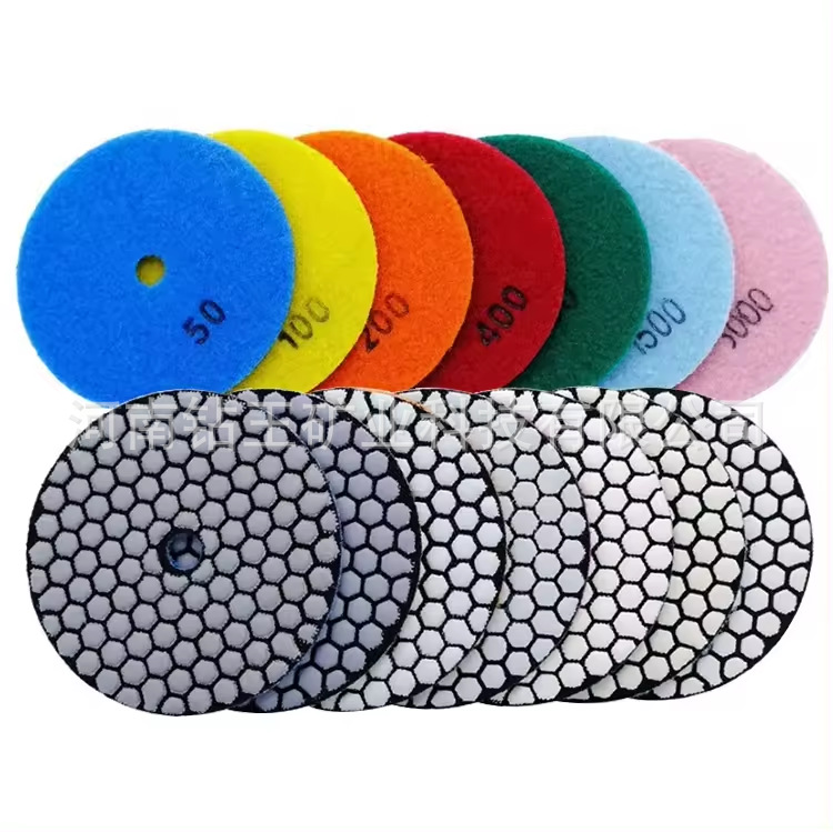 100金刚石干磨片石材大理石花岗岩石英石软磨片玻璃抛光4寸打磨片