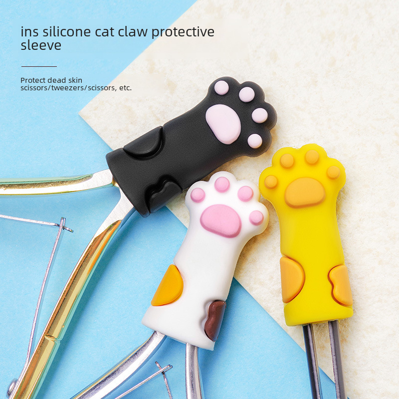 Internet Celebrity ins Blogger Japanese Cute Cat Claw Dead Leather Shear Protective Case Practical Anti-fall Nail Art Tool Three-color Optional