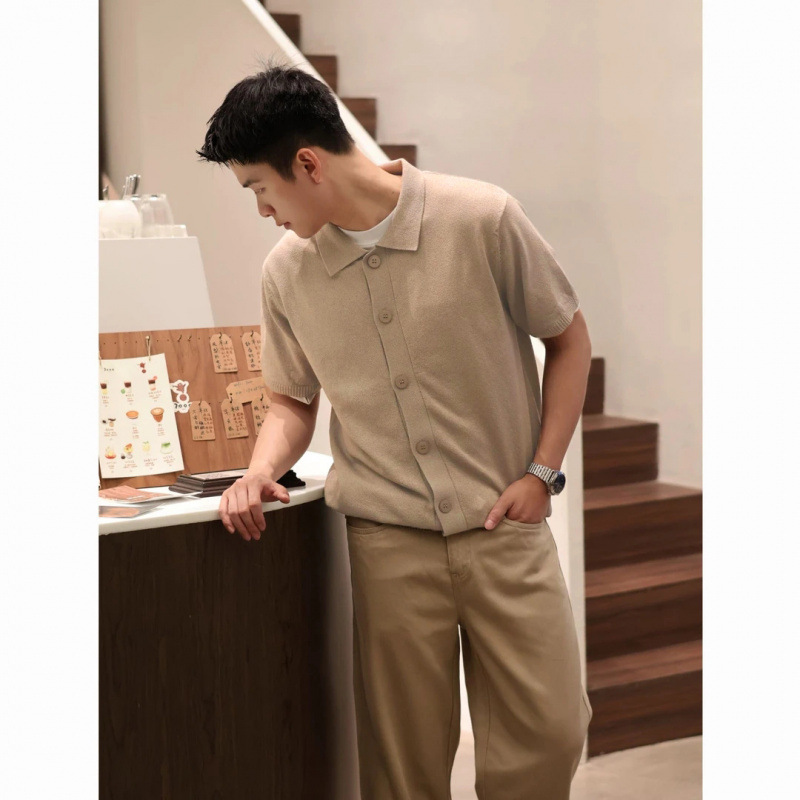 Knitted silk polo