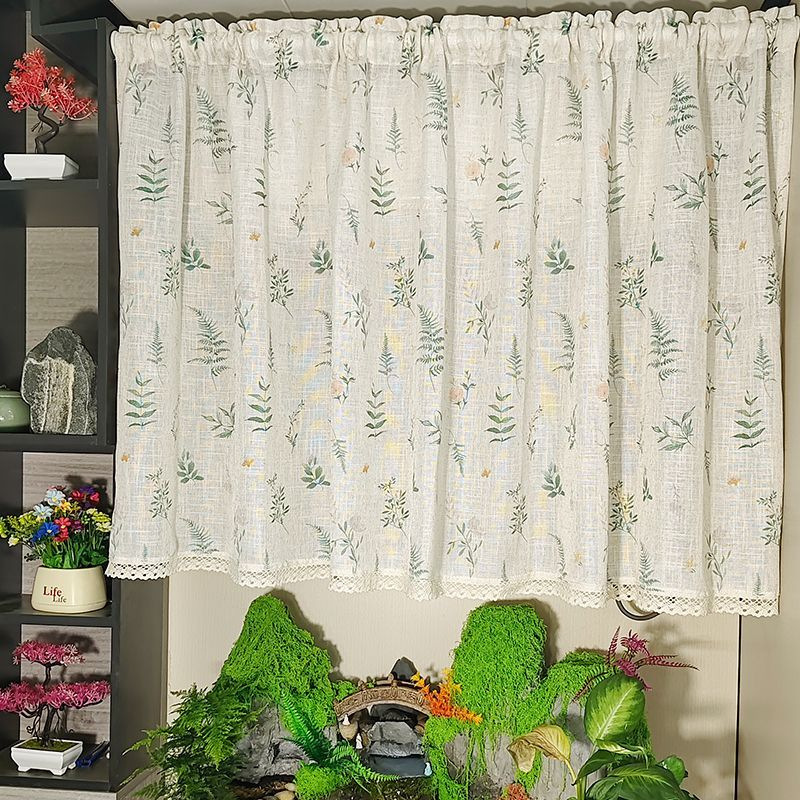 Light-transmitting but not see-through linen sheer curtain, short curtain, no-drill installation, half curtain, privacy curtain, door curtain, window curtain Light-transmitting but not see-through linen sheer curtain, short curtain, no-drill installation, half curtain, privacy curtain, door curtain, window curtain