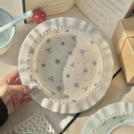 in风可爱碟子水果盘餐具陶瓷好看的盘子2025新款漂亮餐盘家用菜盘