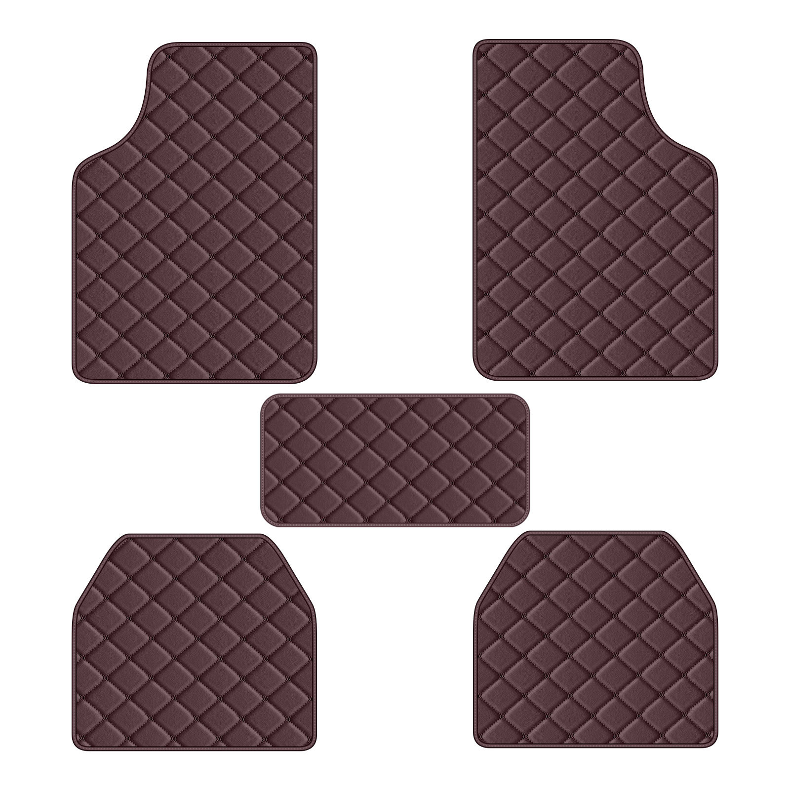 Temu Cross-Border Exclusive Supply from Manufacturers, In-Stock Special Printed Checkerboard Pattern Universal Car Floor Mats Five-Piece Set, Wear-Resistant and Non-Slip