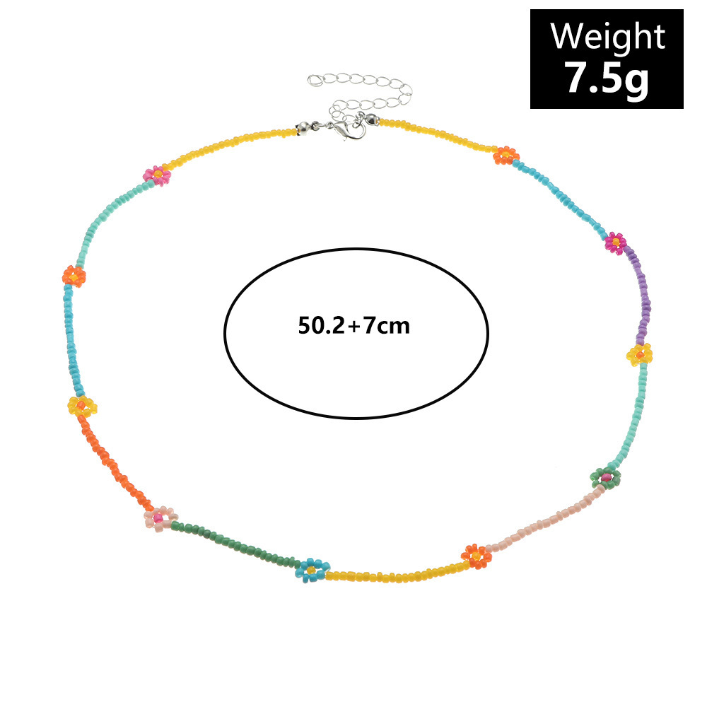 11g Weight Beads Pendant Material Simple Style Daisy Alloy Seed Bead Wholesale Necklace