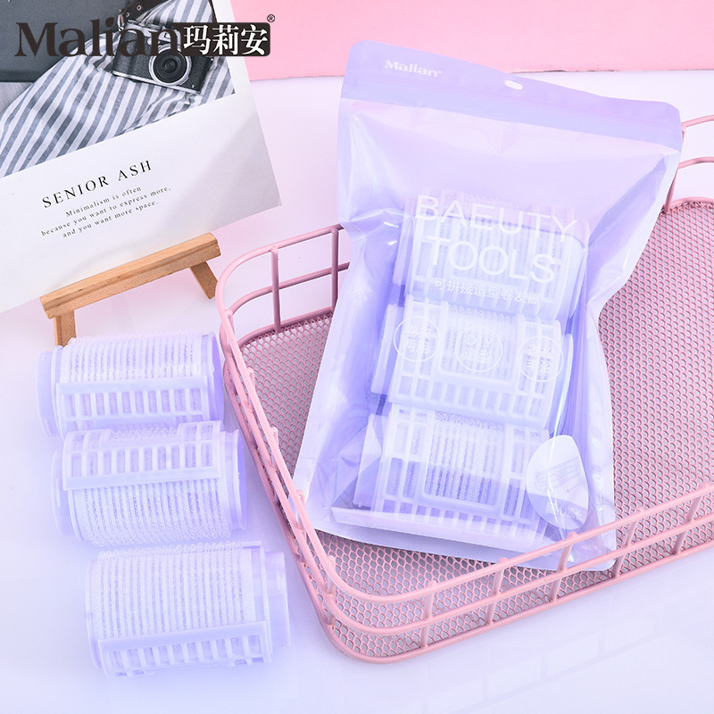 Marian 3 paquetes de rizos de cabello de empalme DIY estilo de velcro rizos tubo de cabello float broches 1405