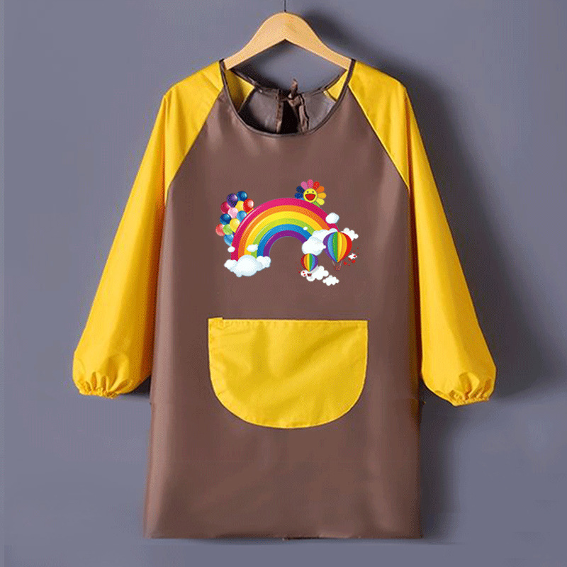 子供の絵の服のカバーの美術生の陶芸のエプロンの防水の防油の書道の小学生は毛筆の字を書きます。|undefined