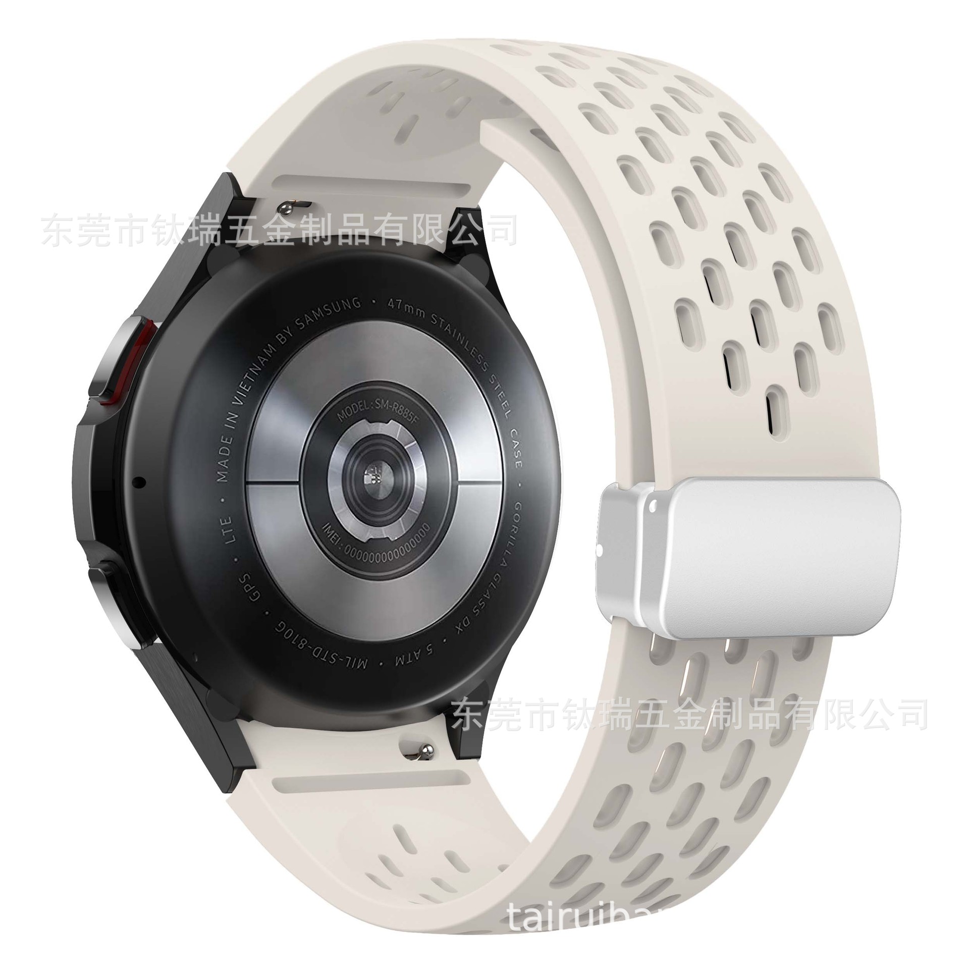 Adecuado para Samsung Galaxy watch6 correa de silicona malla transpirable watch6/5 magnética plegable hebilla Correa