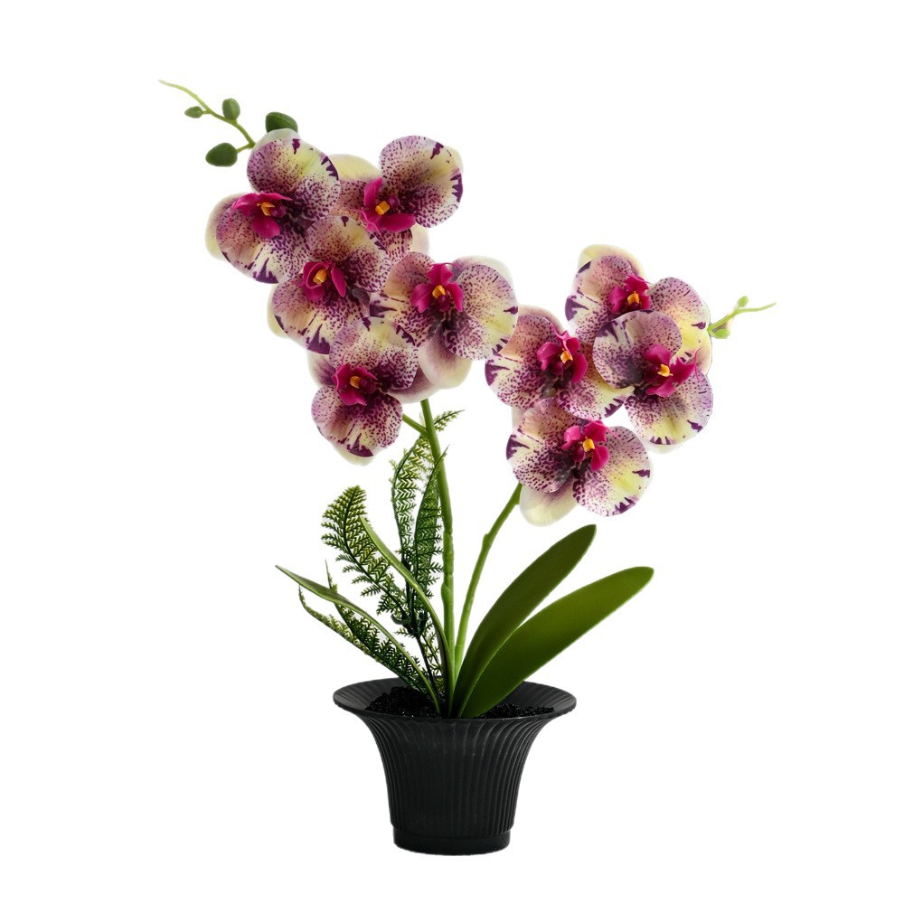 Orquídea de mariposa de dos dedos sensación de imitación de bonsai en maceta creativa flores falsas decoración del hogar fotografía de boda flores artificiales