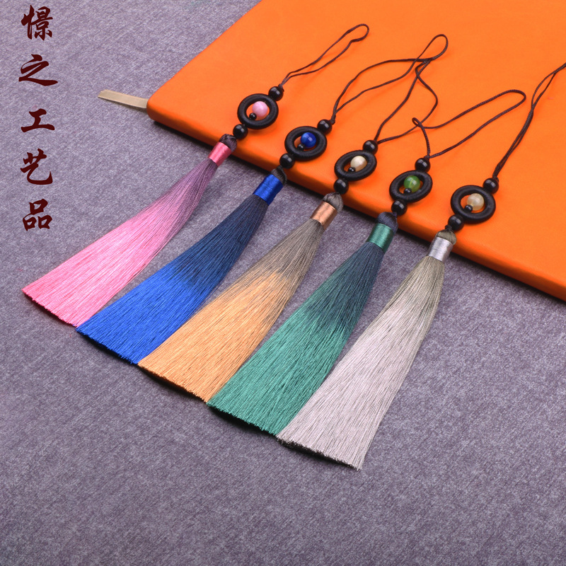 13cm圓環玉珠漸變色流蘇漢服旗袍童裝配飾掛穗家居掛飾穗子批發