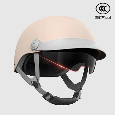 for Men and Women, Summer Safety, Motosiklet kaskı (dəbilqə) - 3c-certification-milk-apricot-hat-sunscreen-mirror