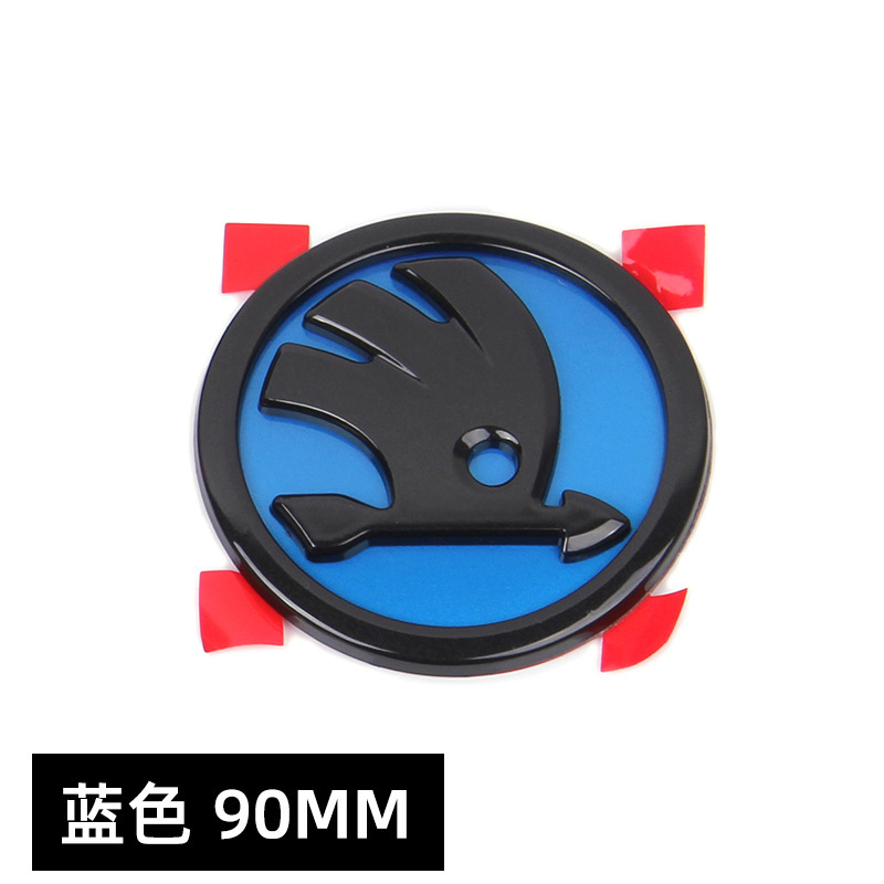 90MM 80MM Adecuado para Skoda Octavia Jingrui Etiqueta delantera y trasera Etiqueta de red media negra Etiqueta de cola ABS
