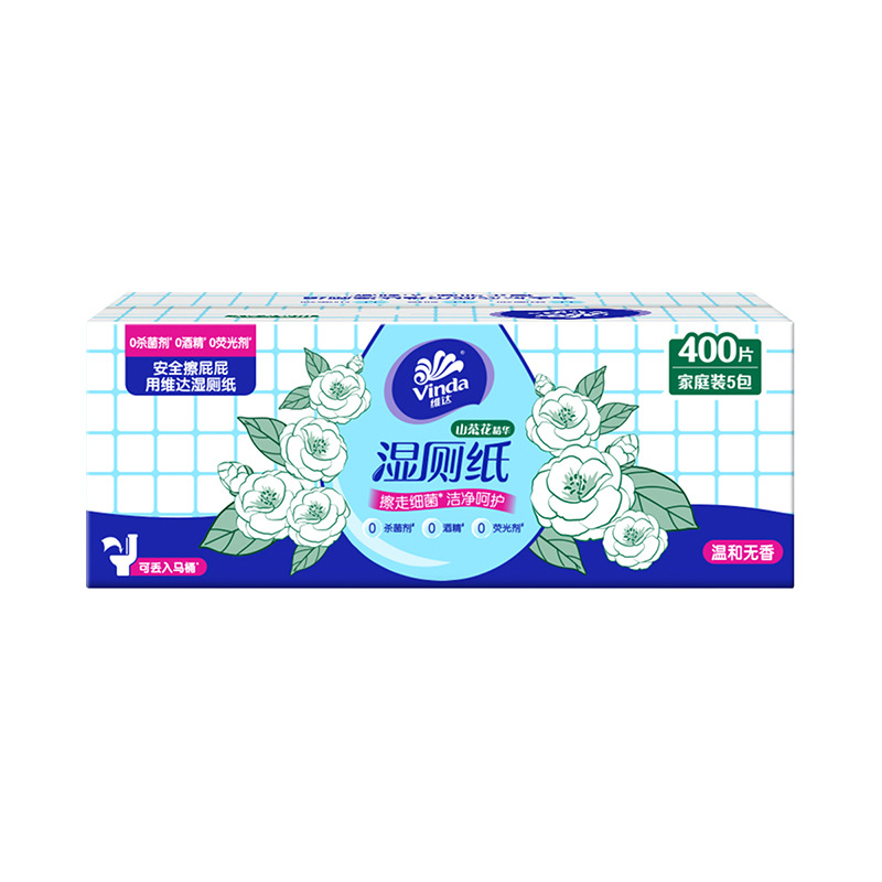 Camellia de la montaña Wida, caja completa de papel higiénico húmedo, hogar asequible, 480 piezas para limpiar el trasero, toallas de papel húmedo privadas.