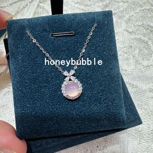 Pendant white jade with zircon with bow, fashionable chain for key bag , 2026 years 4