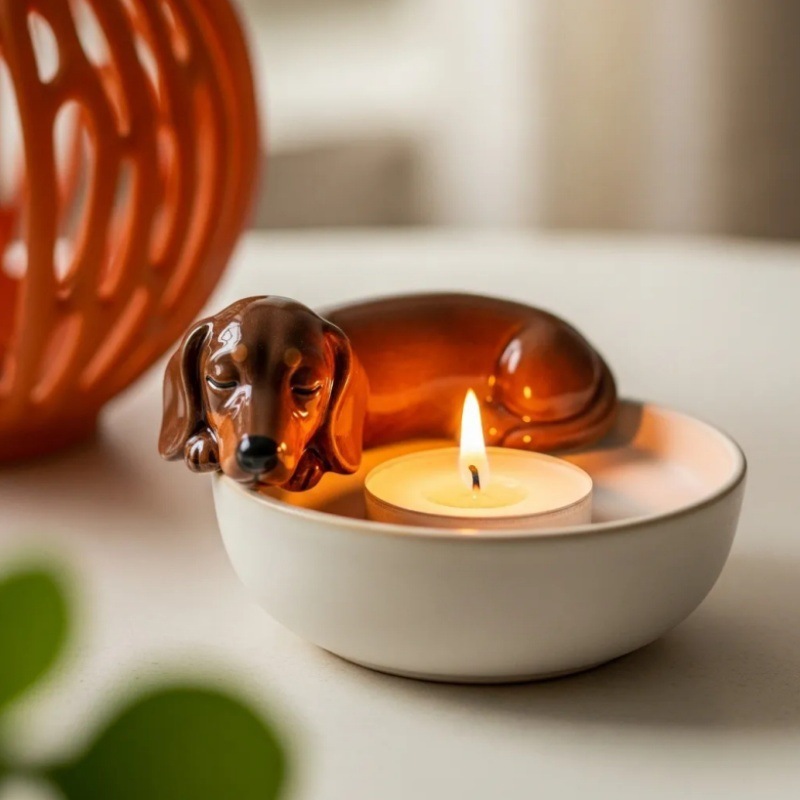 跨境新品Puppy Tea Light Holder 小狗烛台摆件树脂摆件工艺品|undefined