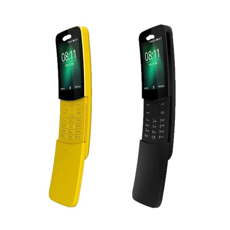 Функциональный телефон 8110 4G, полносетевой, Wi‑Fi хотспот, HD‑звонки, Bluetooth (чёрный/жёлтый)