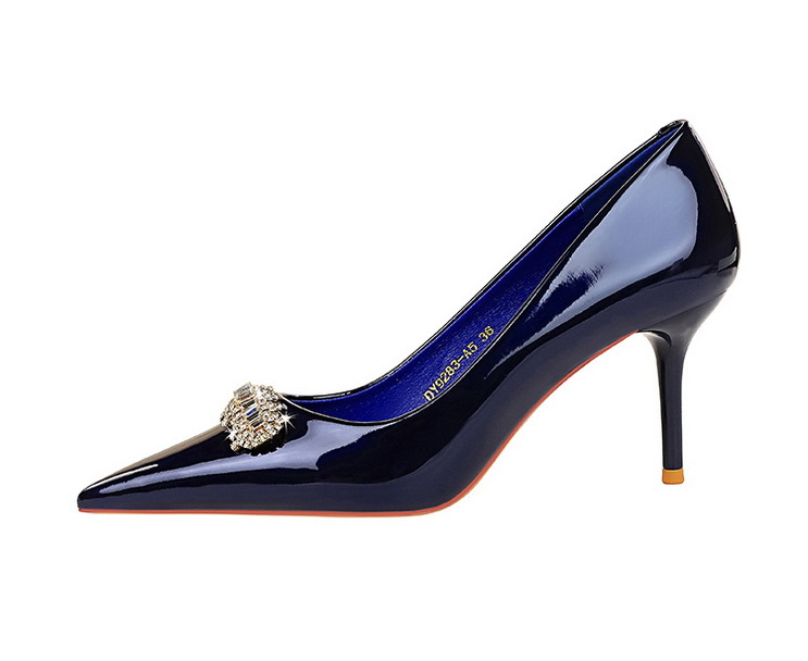 Damen High Heels Aus Lackleder Mit Strasssteinen Und Absatz_voghion.com