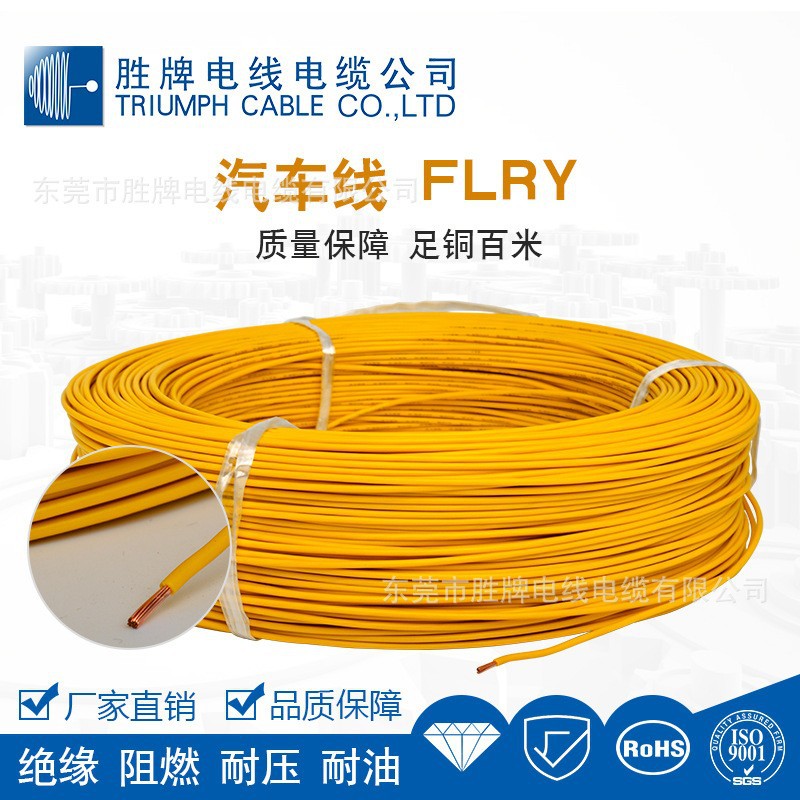 胜牌 德标认证单芯汽车线FLRY-A 耐油抗拉扯 低压电机电池连接线