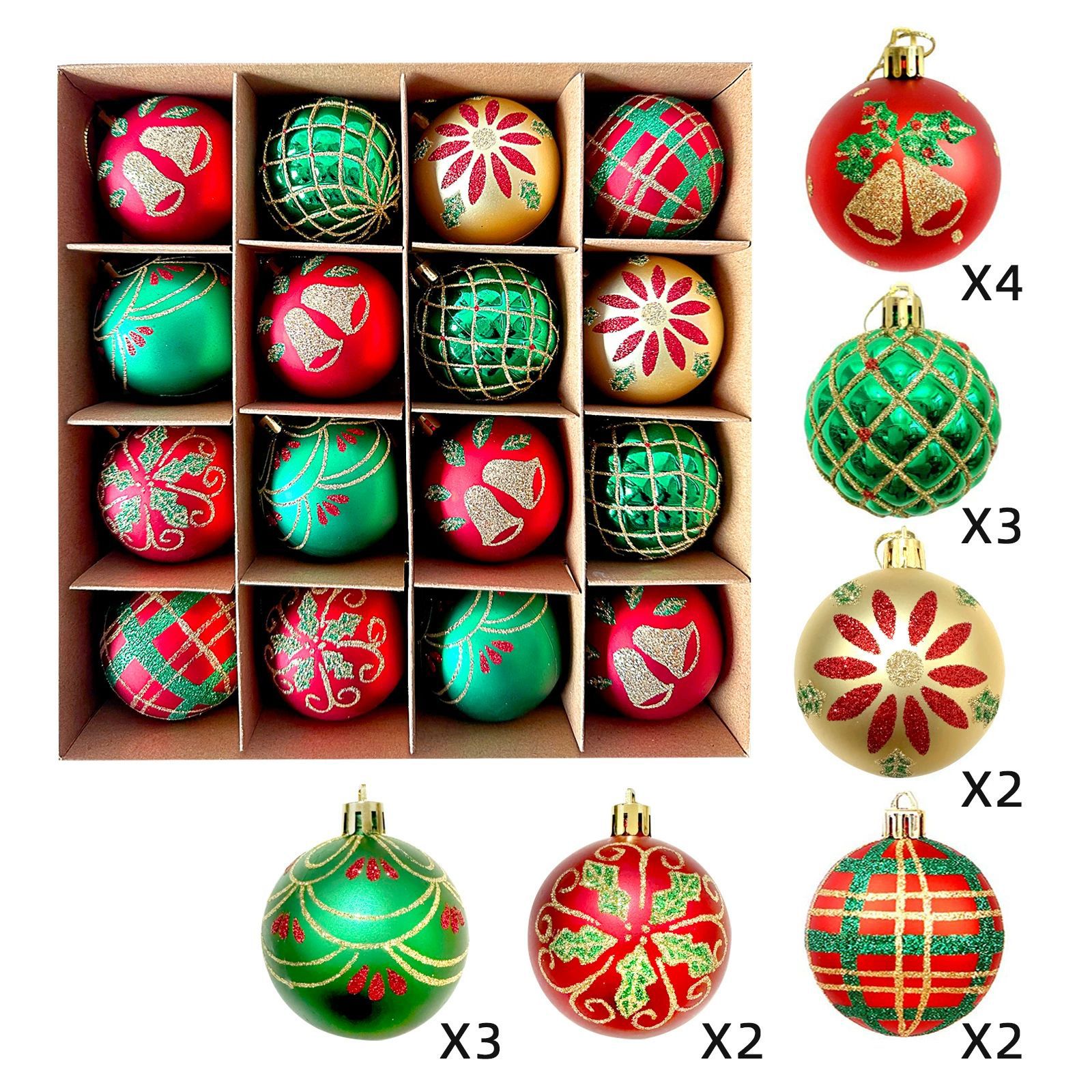 Decoraciones navideñas transfronterizas Bola de Navidad Colgante de Navidad de forma especial de 6cm Bola de galvanoplastia pintada de fábrica Spot al por mayor