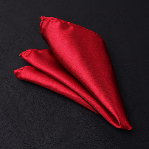 Men's suit pocket square solid color suit black red blue business wedding handkerchief small square scarf chest scarf accessories