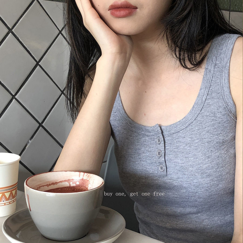 i甜辣妹风格纹无袖背心连衣裙女夏季新款法式复古百褶A字裙短裙子|undefined