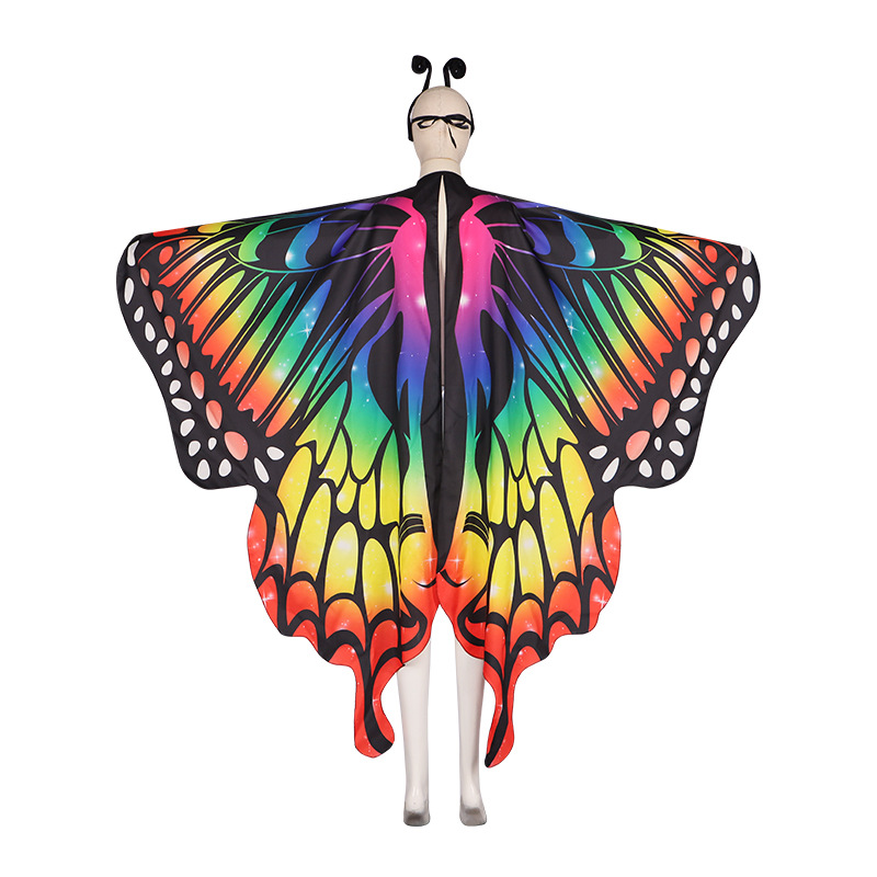 Alas de mariposa para adultos fiesta carnaval mariposa colorida capa Correa Halloween Cosplay traje del funcionamiento