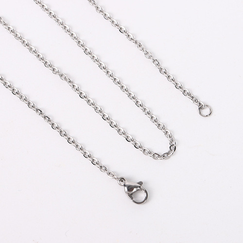 304 Titanium Steel Hammer Cross Chain, Flat O Chain Rose Gold Lockchain Titanium Steel Necklace DIY Pendant Accessory Matching Chain