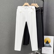 外贸原单尾货春秋款中腰弹力修身显瘦小脚铅笔裤小个子百搭长裤女