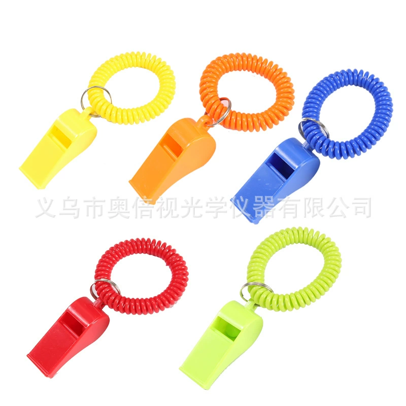 Производитель поставляет цветной пластиковый свисток пружинный ручной круг EVA телефонная катушка со свистом детский браслет свисток