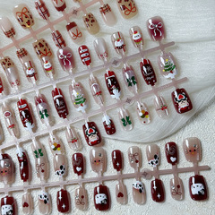 琥珀暈染貓眼穿戴甲片預製甲高級感ins短款穿戴甲美甲貼片假指甲