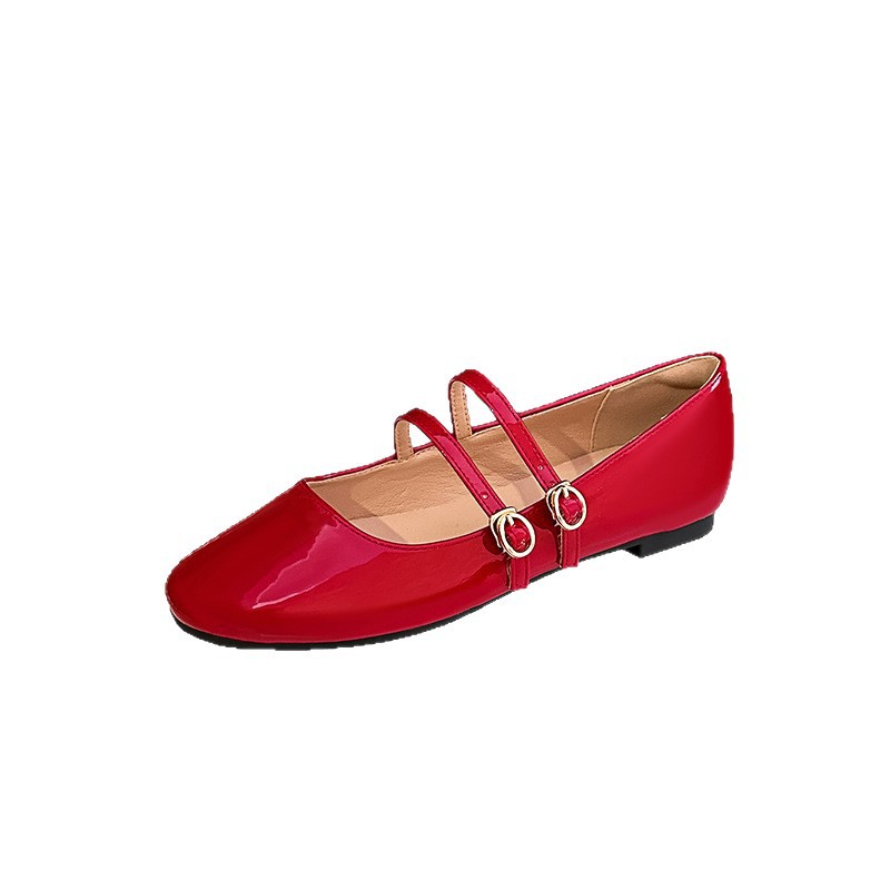 Classic Patent Leather Mary Jane Pumps With Square Toe For Women_voghion.com