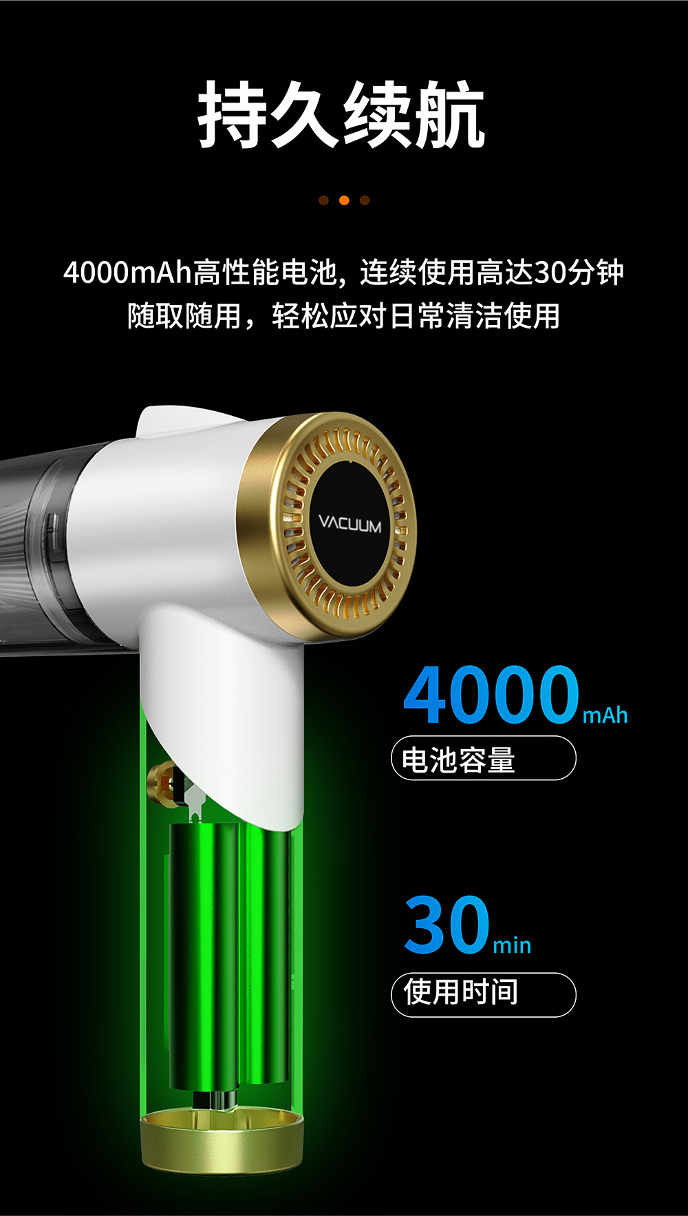 120W Handheld Wireless Car Vacuum Cleaner Suction and Blowing Integrated Mini Charging Large Suction Car Vacuum Cleaner