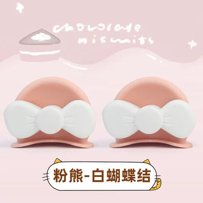 Cute Bear Ear Emma — Dəbilqə (Kaska) aksesuarları - one-size-pink-and-white-bear-ears-bow