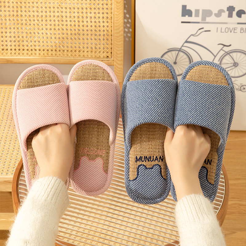 Linen Slippers Men's Indoor Home Household Cotton and Linen Couples Anti-Slip Anti-Odor Floor Slippers Home Shoes Women's Soft Soles Linen Slippers Men's Indoor Home Household Cotton and Linen Couples Anti-Slip Anti-Odor Floor Slippers Home Shoes Women's Soft Soles