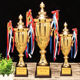 Customized Metal Trophy for Football and Basketball Pattern Embroidered Competition Trophy Creative Kidsren's Primary School Sports