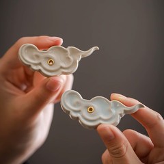 祥雲ミニ香挿し中国式陶磁器創意デスクトップ香炉家庭用室内ホノルル沈香可愛い香座香托