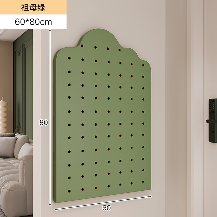 Estandarte de exhibición de almacenamiento en pared de madera de mesa doméstica con agujero redondo de agujero de placa