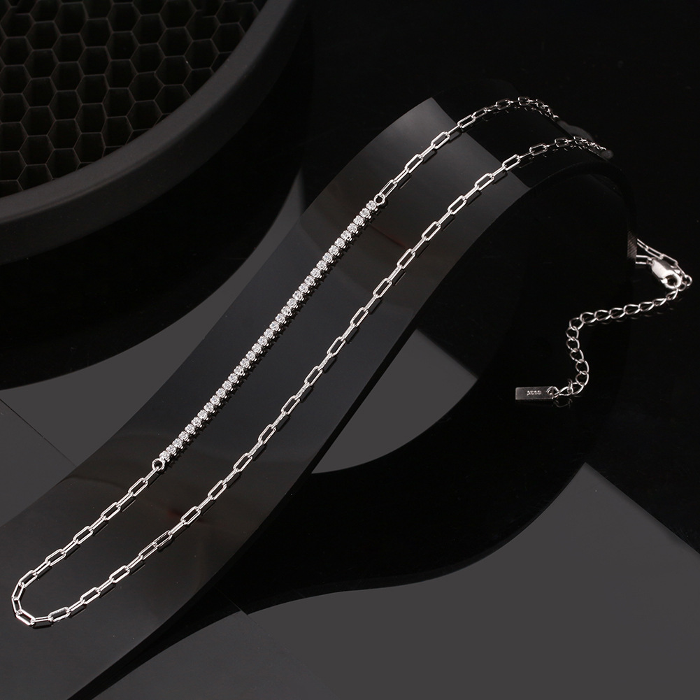 1 Piece Quantity Daily Occasion Sterling Silver Material 1 Piece Simple Style Geometric Solid Color Sterling Silver Plating 14k Gold Plated Necklace