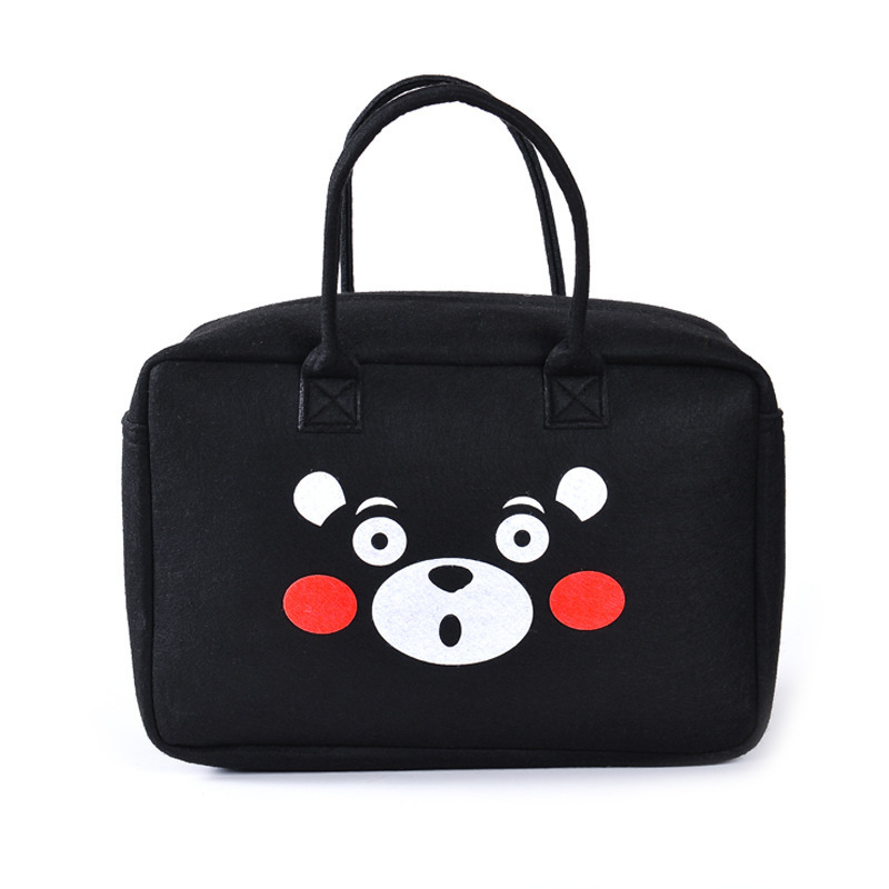 Coreano bolsa de viaje de dibujos animados de gran capacidad bolsa de equipaje moda ligera estudiante femenina plegable fieltro oso bolsa de equipaje