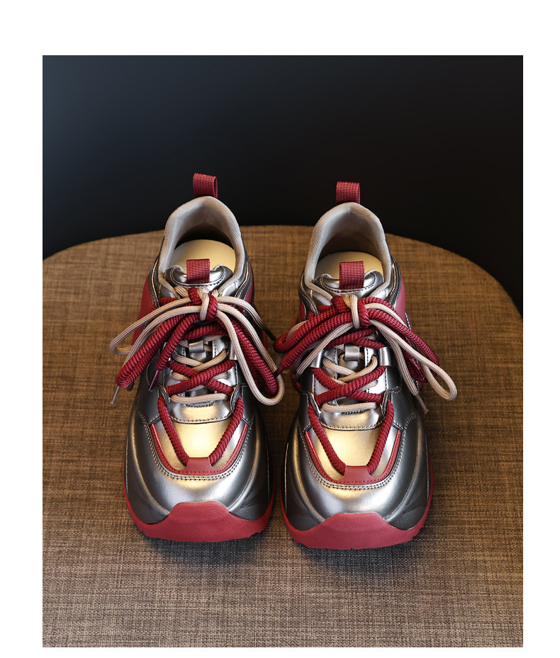 Giày sneaker nữ đế dày tăng chiều cao phong cách bánh xốp mềm mại — Màu be chi tiết 22