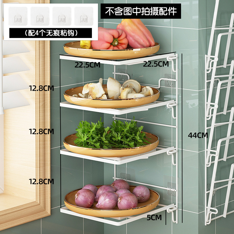 キッチン食品準備収納ラック壁掛け折りたたみ式おかずプレート厚みのあるアーティファクトホームキッチン多層収納ラック|undefined