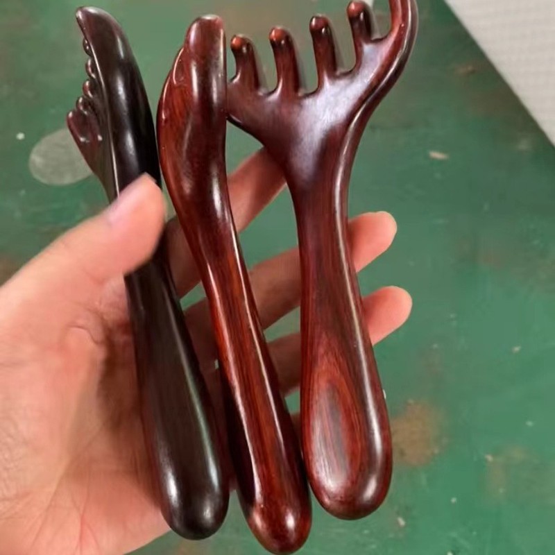 鹿角櫛マッサージ櫛鹿角熊手小蛙鼻掛器金糸緑檀木櫛鹿角櫛マッサージ器|undefined