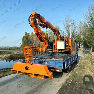 6 米伸缩臂绿篱修剪机液压旋转破碎头市政公路边坡灌木碎枝修枝机