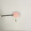 Fuchsia pearl powder, pendant, flowered