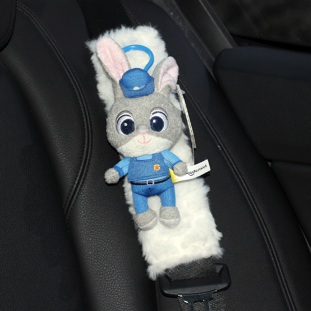 Protector de Peluche para Cinturón de Auto de Pluma Artificial, Decorativo image 2