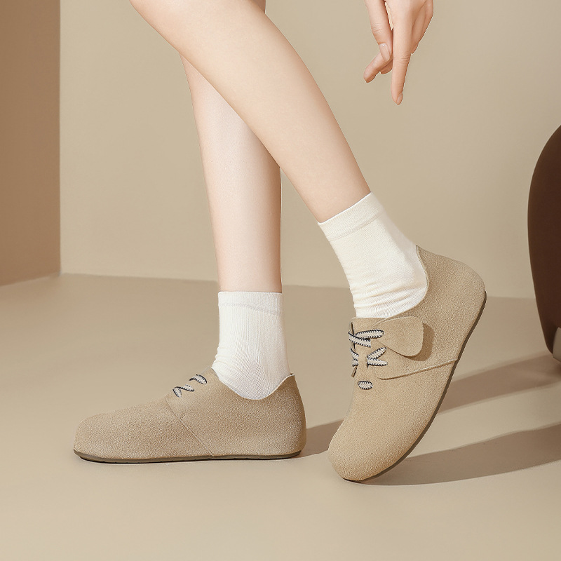 Zapatos de Dengbocken para mujeres 2024 nuevo otoño casual con lazos planos con un zapato de sola sola suave para viajar