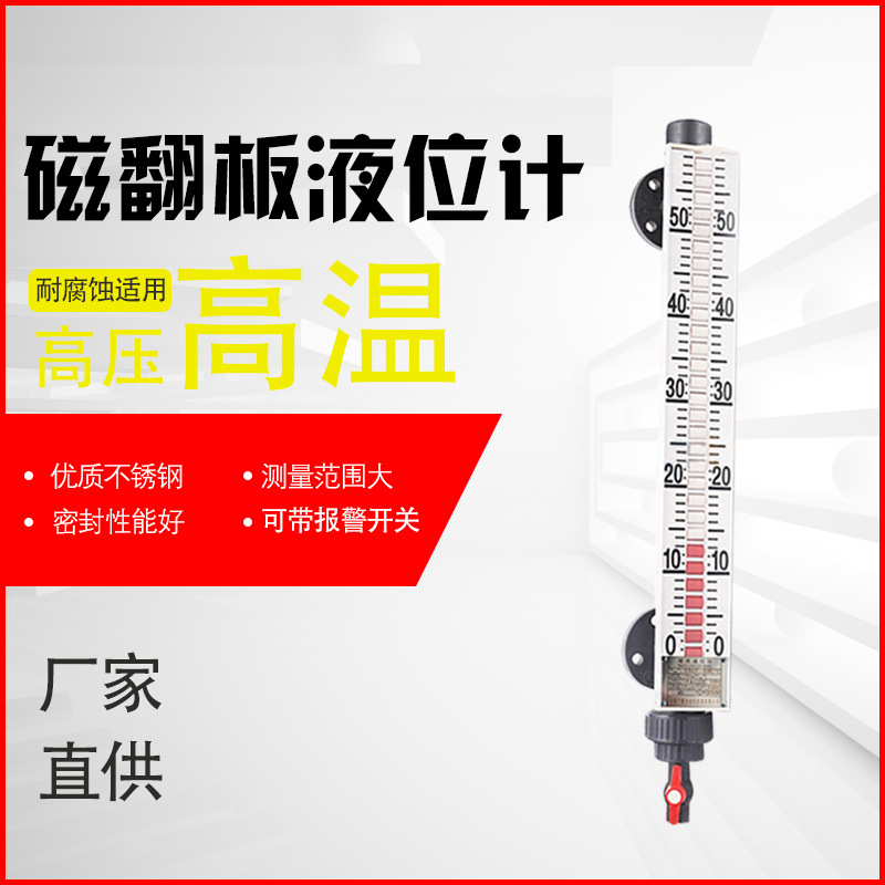 厂家直供  DN25法兰侧装型PP磁翻板液位计带远传  耐腐蚀高温高压